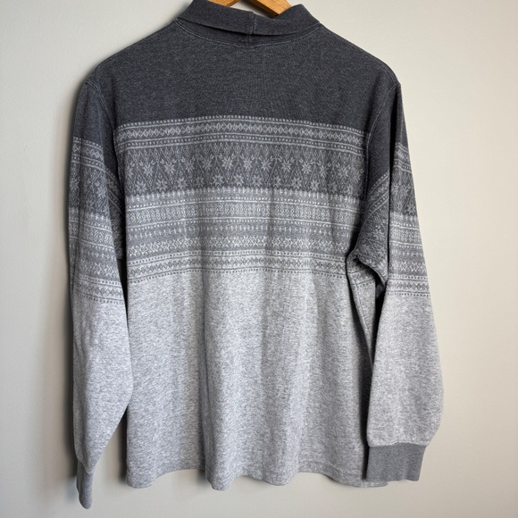 Lands' End Women's Sweater Long Sleeve Fair Isle Turtle Neck Lightweight Gray XL - Picture 6 of 13